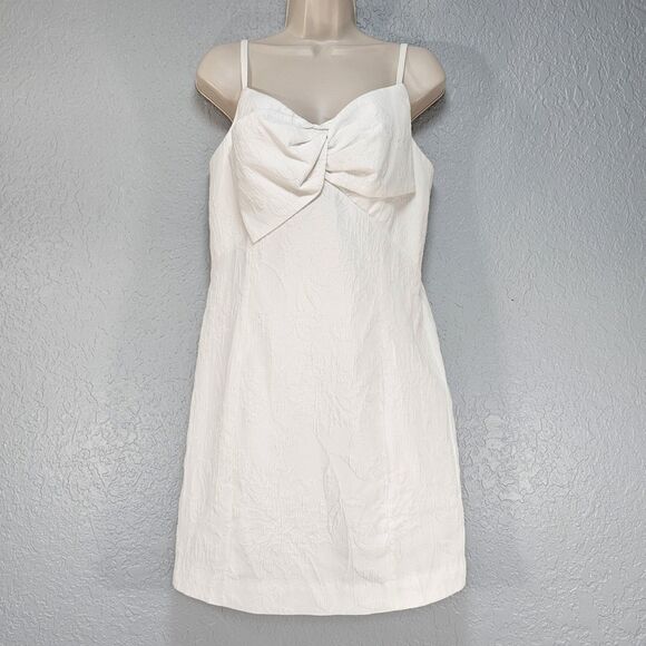 Lilly Pulitzer Willalynn Stretch Bow Jacquard Mini Dress Resort White Size 10 - Picture 2 of 11